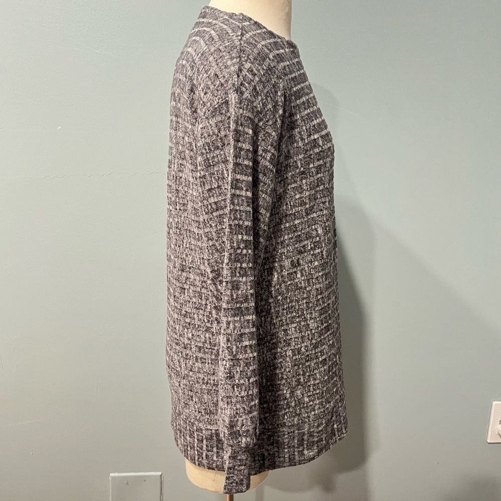 Motherhood Maternity Ribbed Knit Heather Grey Long Sleeve Balloon Sleeve Top Sm - Picture 5 of 8